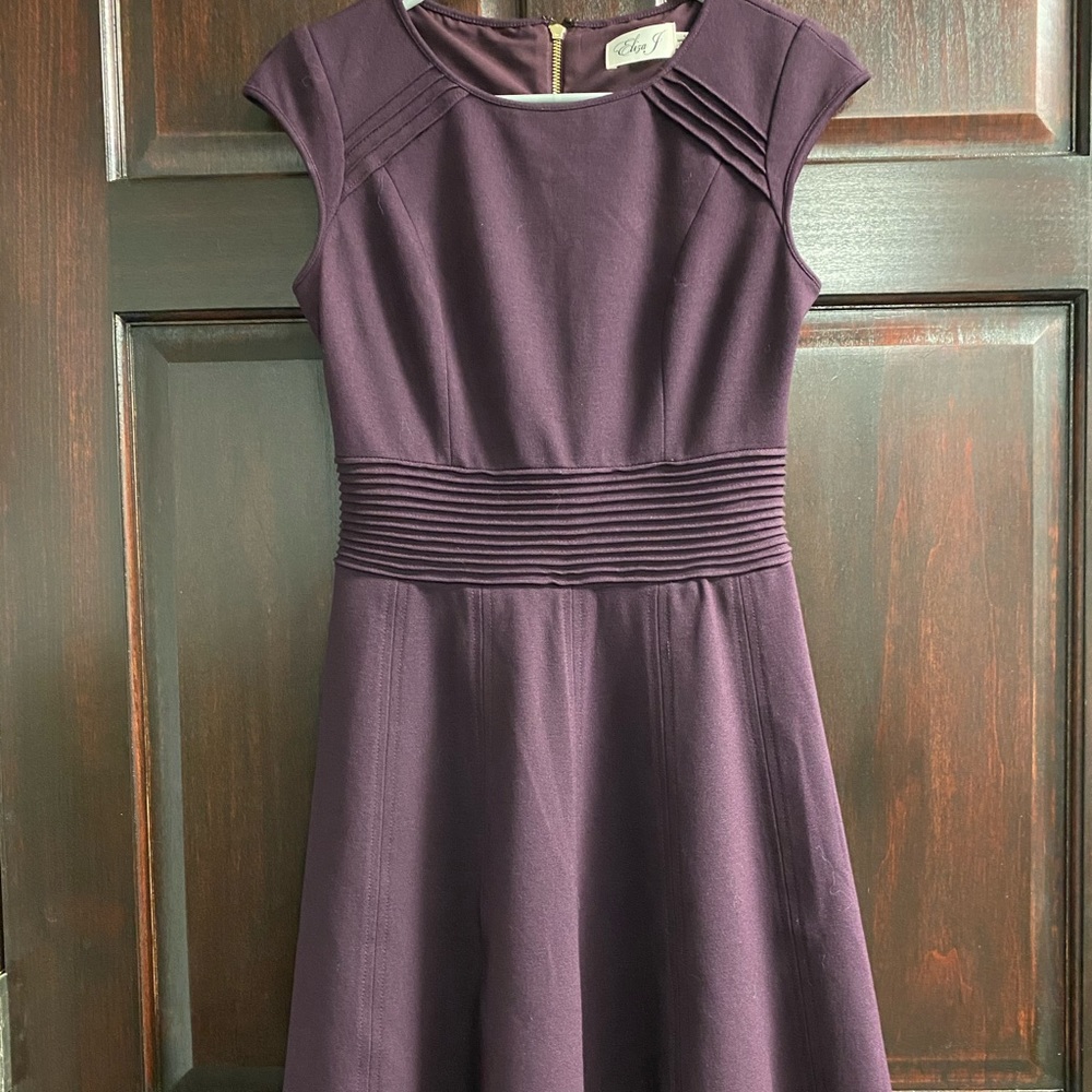 Eliza J deep purple/maroon 4 fit and flare dress